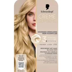 Schwarzkopf Creme Supreme 9-0 Natuurlijk Lichtblond Verzorgende Crèmekleuring