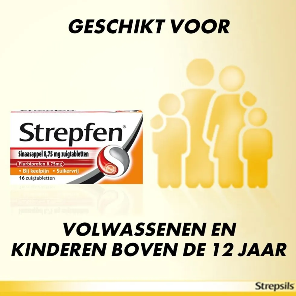 Strepfen Sinaasappel Suikervrij Zuigtabletten
