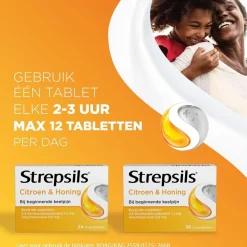Strepsils Citroen + Honing Zuigtabletten