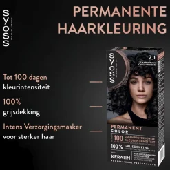 Syoss 2.1 Zwartbruin Permanente Haarkleuring