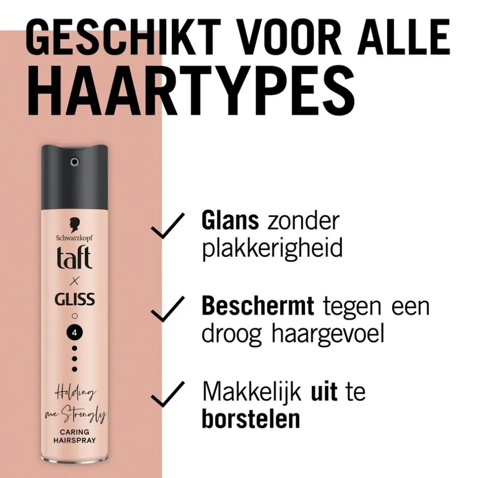 Taft x Gliss Holding Me Strongly Hold 4 Caring Hairspray