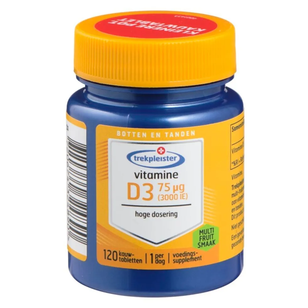 Trekpleister Vitamine D3 75ug Kauwtabletten