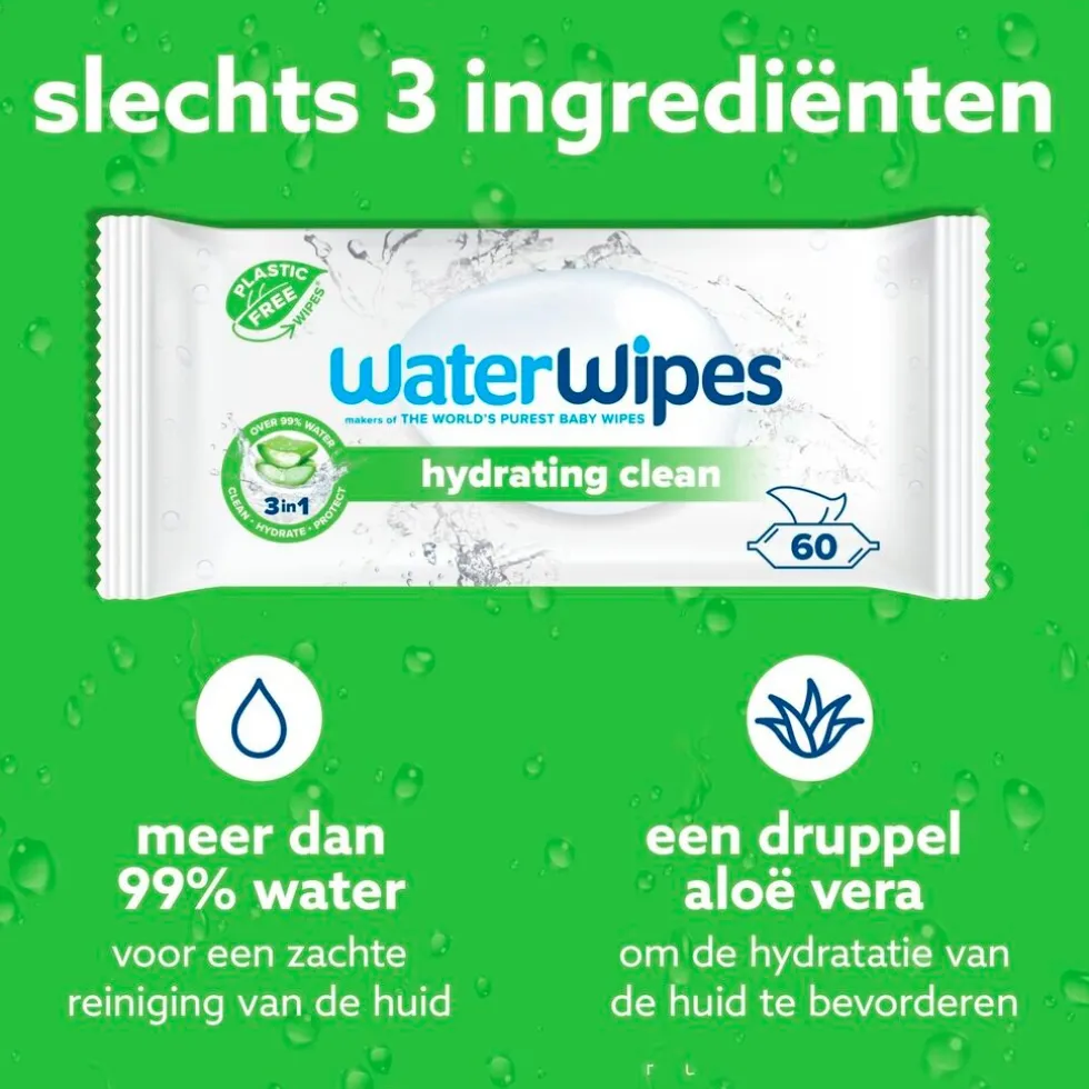 WaterWipes Hydrating Clean Babydoekjes