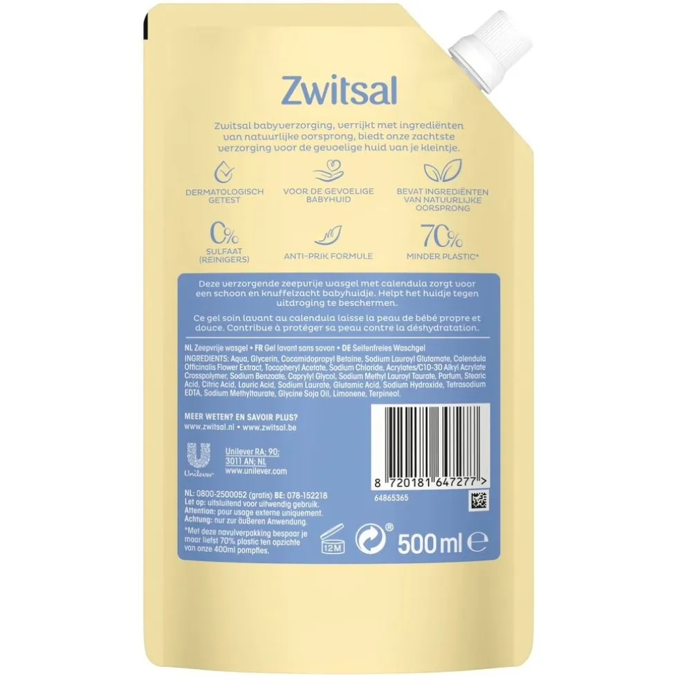 Zwitsal Zeepvrije Wasgel Refill